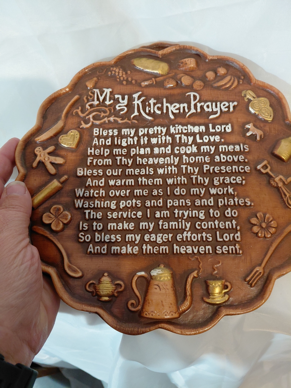 Source Unknown Brown and Gold 'My Kitchen Prayer' Decorative Plaque - Picture 5 of 6